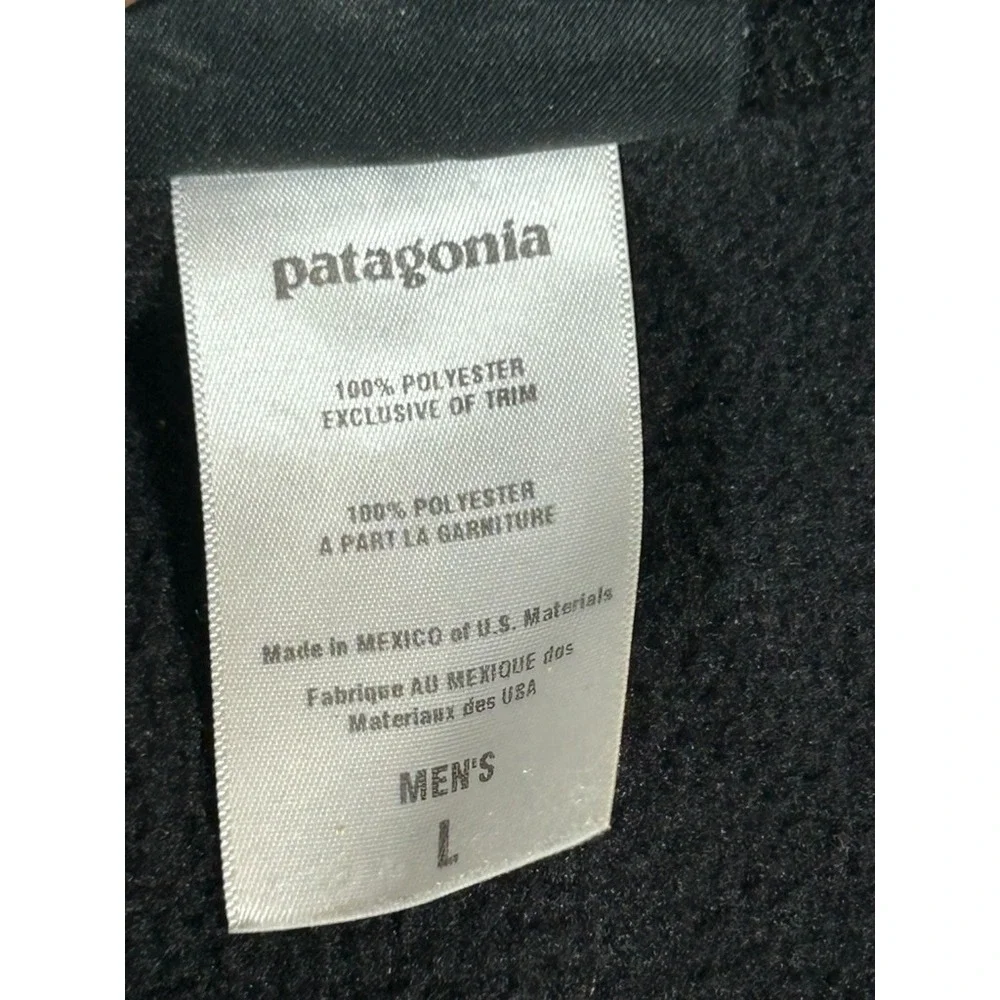 VTG Patagonia Synchilla Vest Men Large Black Better Sweater Fleece Full Zip USA
